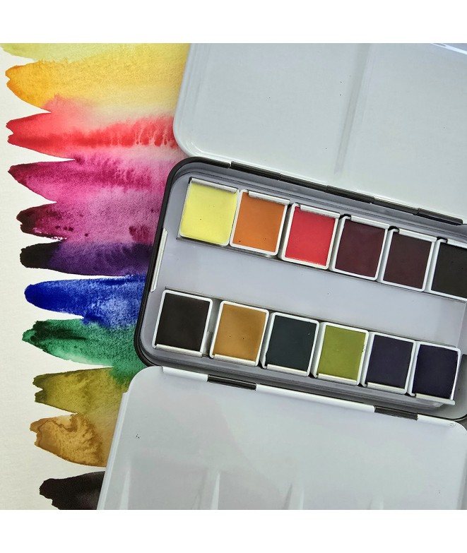 Coffret Aquarelle Botanique - 12 demi-godets