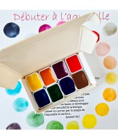 Kit "Débuter à l'aquarelle" 8 quart de godets