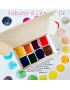 Voir la slide Kit "Débuter à l'aquarelle" 8 quart de godets